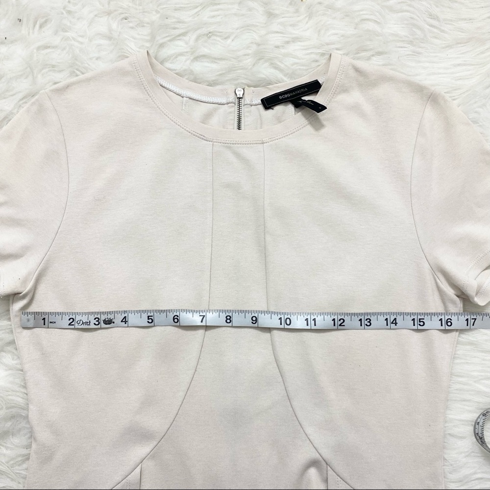 BCBGMAXAZRIA Beige Blouse Top - Picture 5 of 6